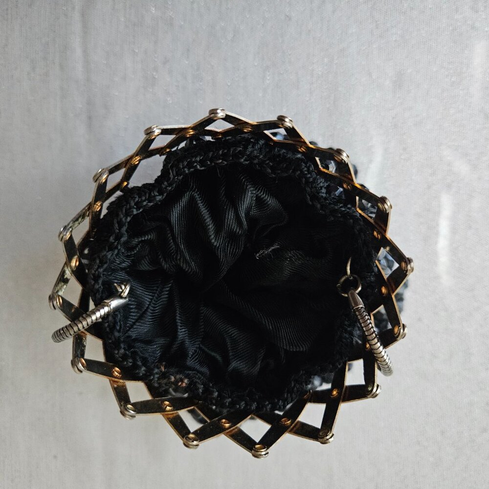 Vintage Black Beaded Purse - Picture 4 of 8